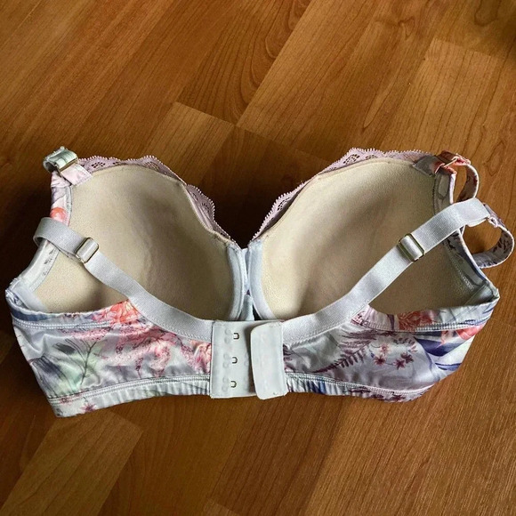 Pleasure State Bra, Pastel‎ Floral Design with Lace, Size 32E - Picture 8 of 8